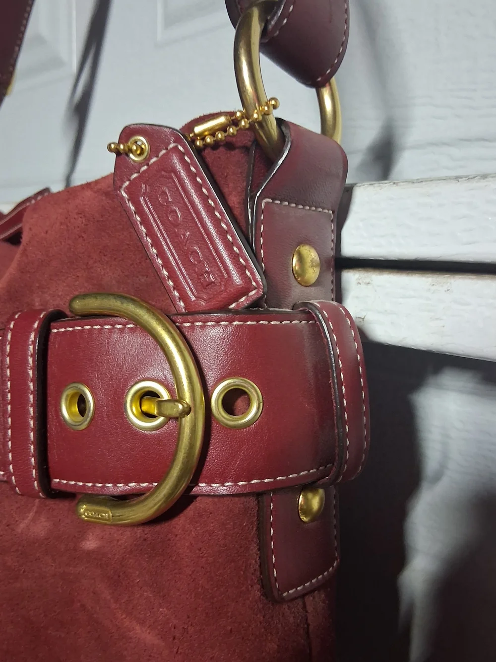 Coach chestnut suede